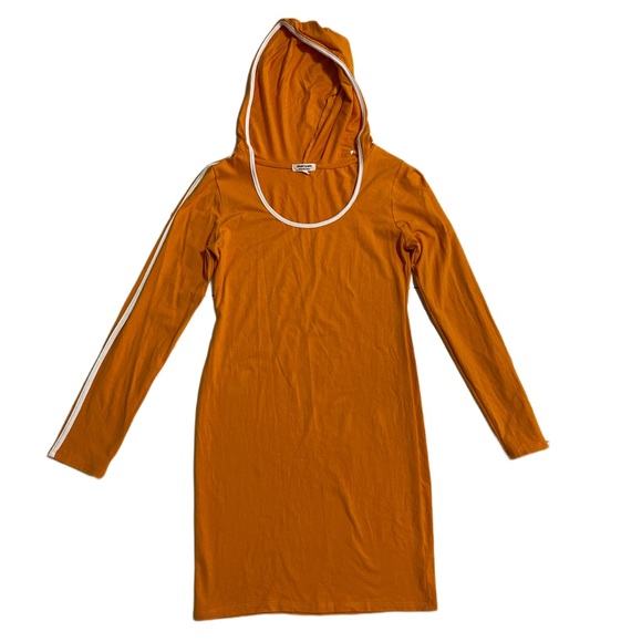Heart & Hips Dresses & Skirts - Heart And Hips Long Sleeve Dress Hoodie ORANGE Size L